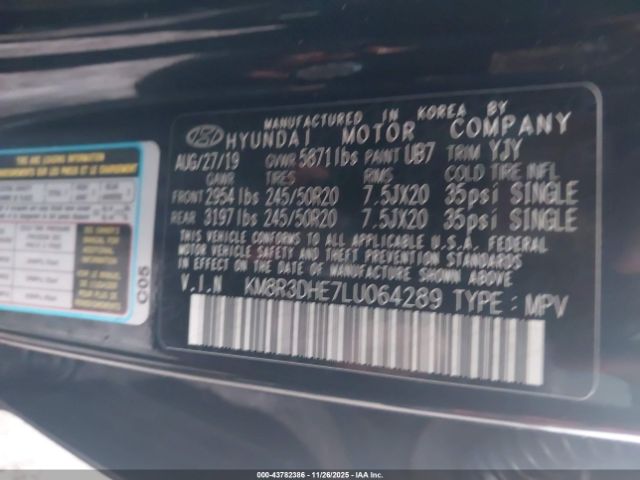 2020 HYUNDAI PALISADE KM8R3DHE7LU064289 Photo 8