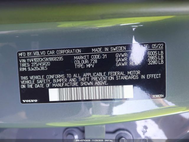 2022 VOLVO XC90 YV4102CK5N1868295 Photo 8