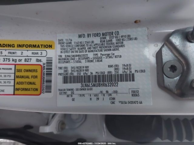 2017 LINCOLN MKZ HYBRID 3LN6L5MU8HR632022 Photo 8