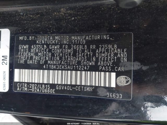 2010 TOYOTA CAMRY 4T1BK3EK5AU112247 Photo 8