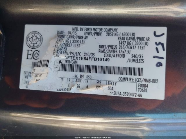 2015 FORD F-150 1FTEX1E84FFB16149 Photo 8