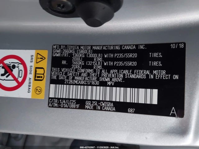 Aukcja sprzedaży 2019 Lexus Rx 350 F Sport, vin: 2T2BZMCAXKC171630, numer aukcji: 43782587