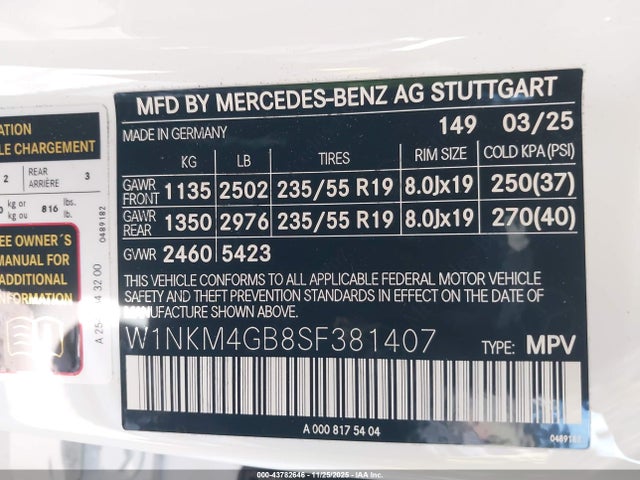 W1NKM4GB8SF381407 Mercedes-Benz Glc 300 Suv