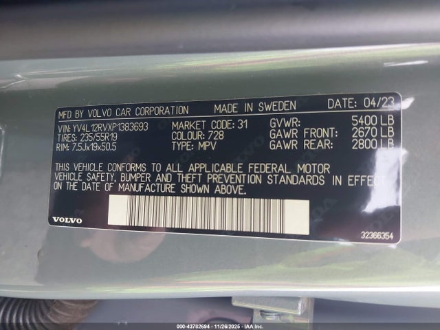 2023 VOLVO XC60 YV4L12RVXP1383693 Photo 8