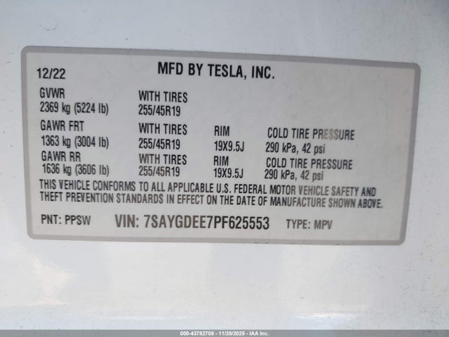 2023 TESLA MODEL Y 7SAYGDEE7PF625553 Photo 8