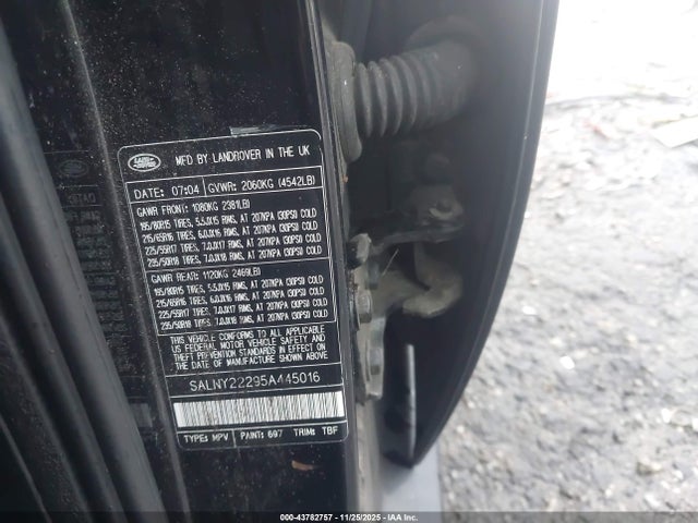 Aukcja sprzedaży 2005 Land Rover Freelander Se, vin: SALNY22295A445016, numer aukcji: 43782757