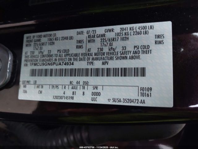 2023 FORD ESCAPE 1FMCU9GN6PUA74934 Photo 8