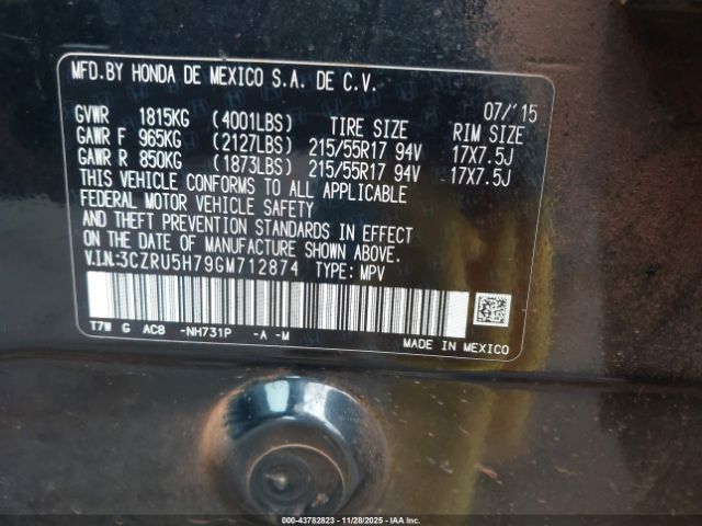 2016 HONDA HR-V 3CZRU5H79GM712874 Photo 8