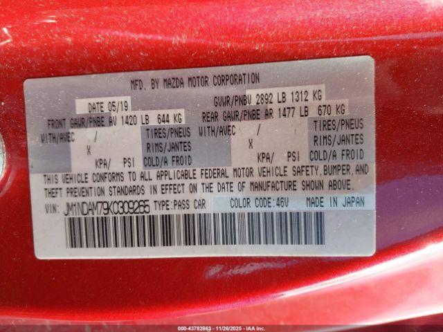 2019 MAZDA MX-5 MIATA RF JM1NDAM79K0309265 Photo 8
