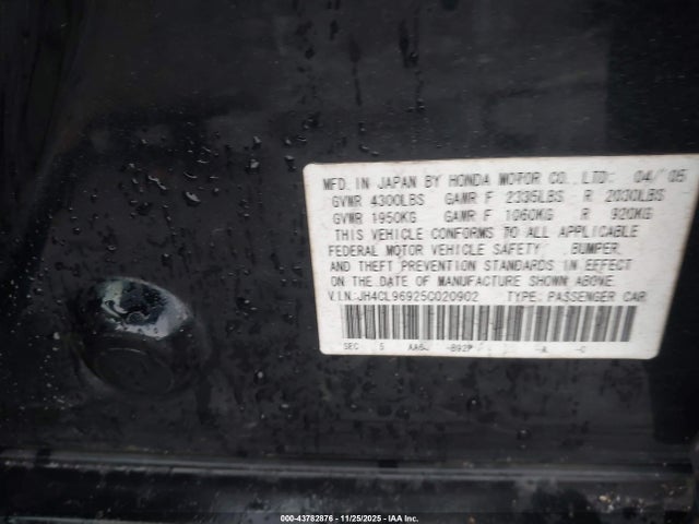 2005 ACURA TSX JH4CL96925C020902 Photo 8