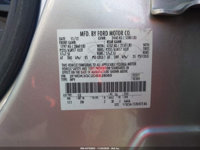2013 FORD EDGE 2FMDK3GC2DBB28060 Photo 8