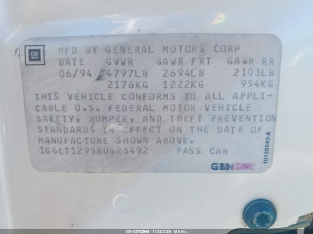 1994 CADILLAC ELDORADO 1G6ET1295RU623492 Photo 8