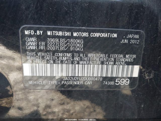 2013 MITSUBISHI LANCER JA32U2FU2DU000470 Photo 8