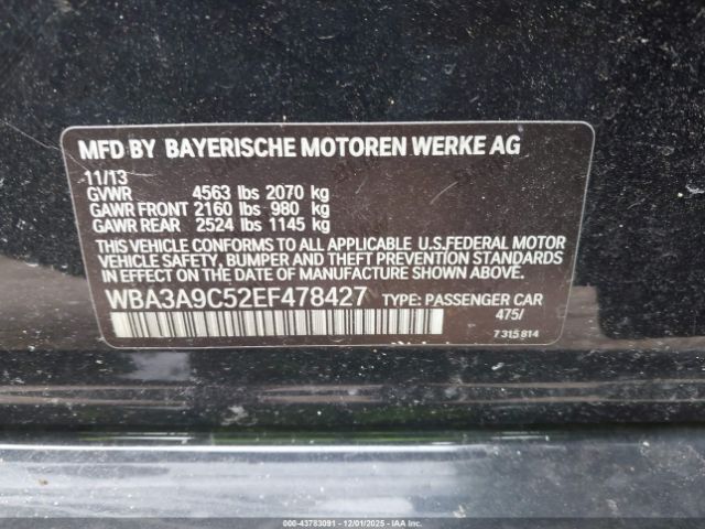 2014 BMW 335I WBA3A9C52EF478427 Photo 8