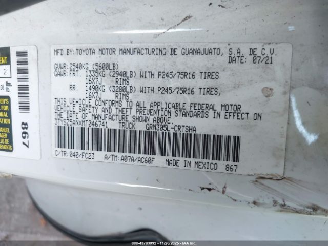 2021 TOYOTA TACOMA 3TYSZ5ANXMT046741 Photo 8