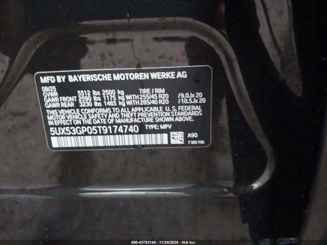 5UX53GP05T9174740 BMW X3 30 Xdrive
