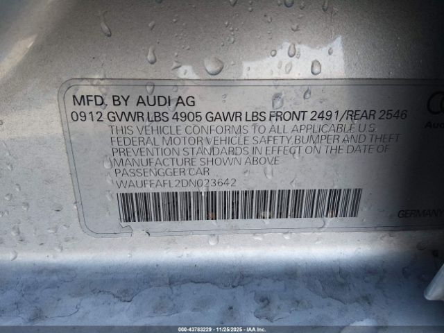 2013 AUDI A4 WAUFFAFL2DN023642 Photo 8