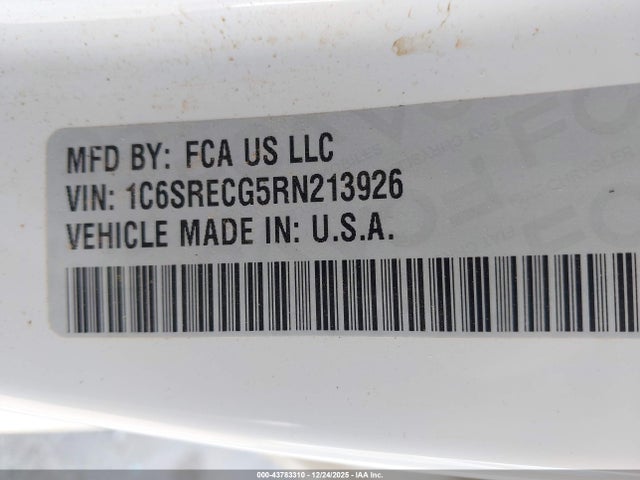 Продаж на аукціоні авто 2024 Ram 1500 Tradesman  4x2 6'4 Box, vin: 1C6SRECG5RN213926, номер лоту: 43783310