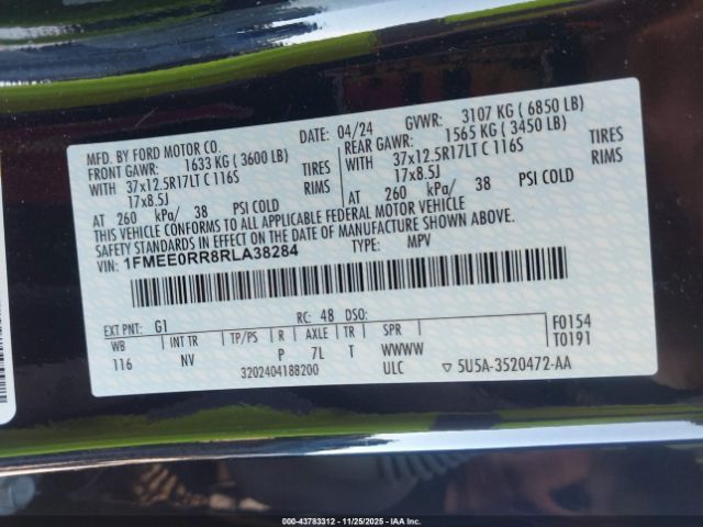 2024 FORD BRONCO 1FMEE0RR8RLA38284 Photo 8