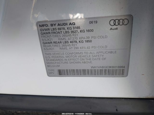 2019 AUDI E-TRON WA1VABGE3KB018994 Photo 8