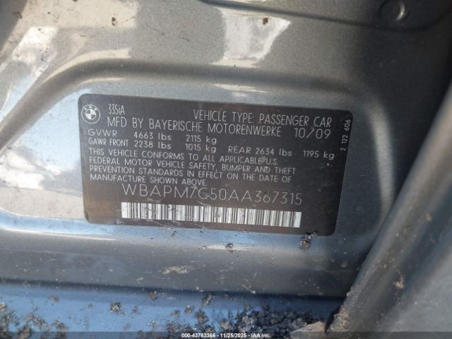2010 BMW 335I WBAPM7C50AA367315 Photo 8