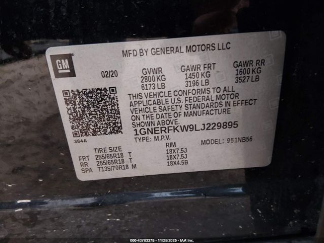 2020 CHEVROLET TRAVERSE 1GNERFKW9LJ229895 Photo 8