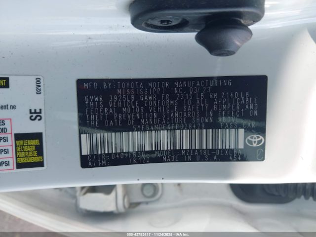 2023 TOYOTA COROLLA 5YFB4MDEXPP028429 Photo 8