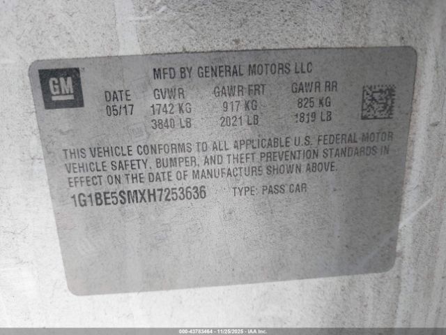 2017 CHEVROLET CRUZE 1G1BE5SMXH7253636 Photo 8