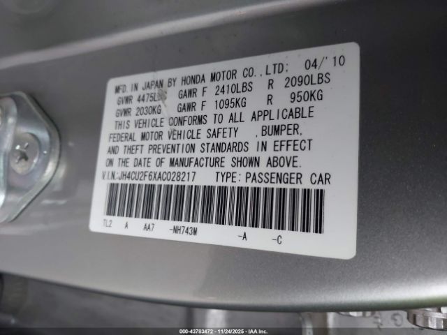2010 ACURA TSX JH4CU2F6XAC028217 Photo 8