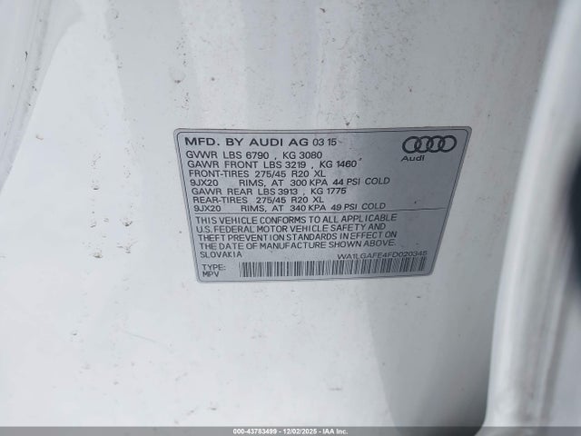 2015 AUDI Q7 WA1LGAFE4FD020345 Photo 8
