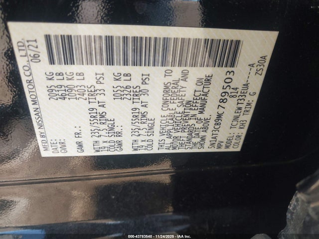 2021 NISSAN ROGUE 5N1AT3CB9MC789503 Photo 8