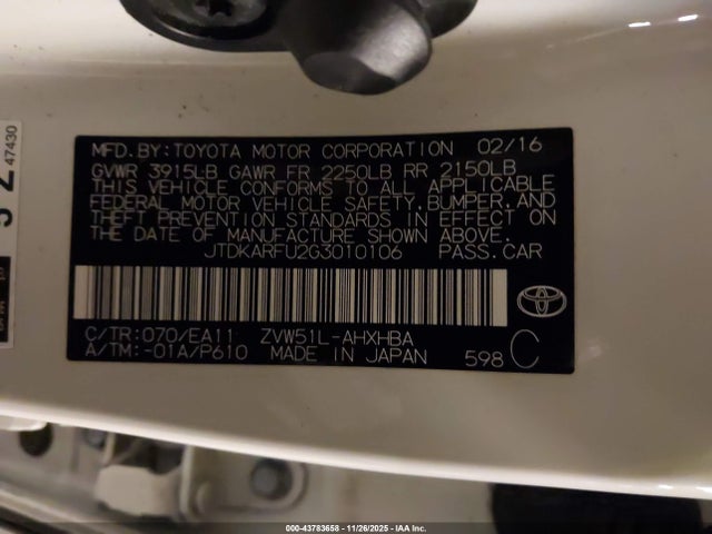 Toyota Prius Three Touring 2016 JTDKARFU2G3010106 Image 9