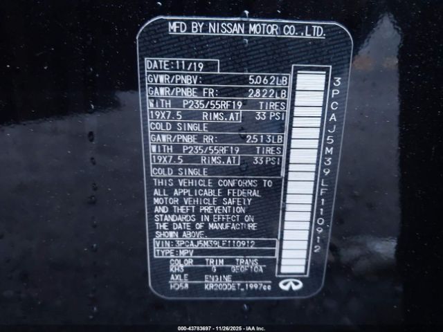 2020 INFINITI QX50 3PCAJ5M39LF110912 Photo 8