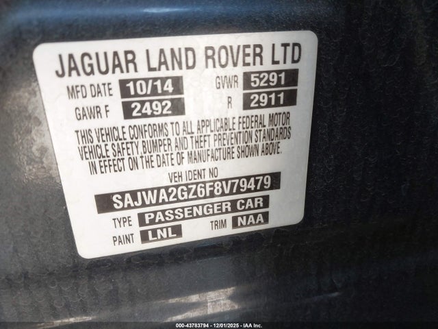 2015 JAGUAR XJ SAJWA2GZ6F8V79479 Photo 8