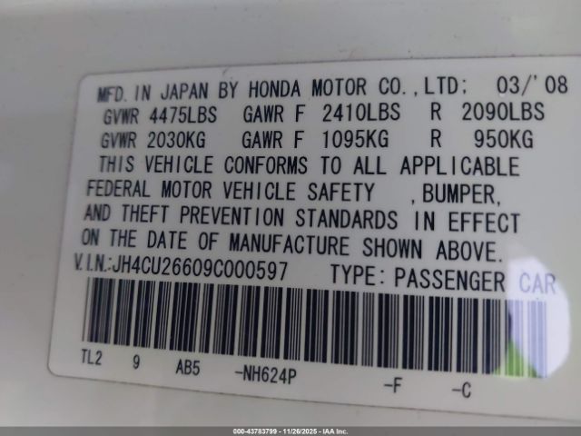 2009 ACURA TSX JH4CU26609C000597 Photo 8