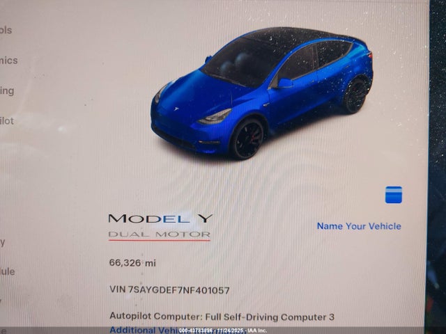 2022 TESLA MODEL Y 7SAYGDEF7NF401057 Photo 6
