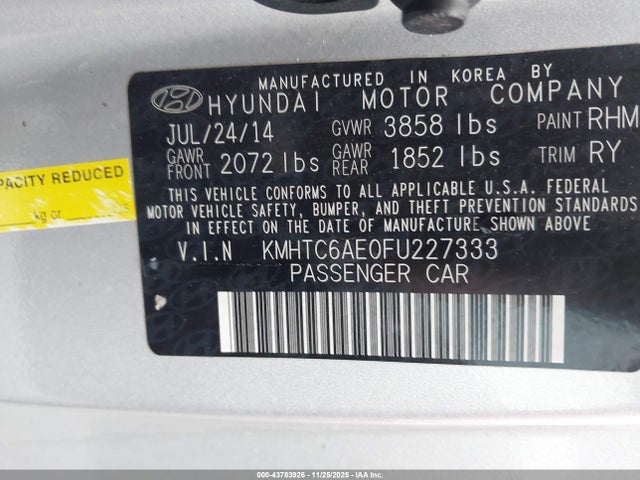 2015 HYUNDAI VELOSTER KMHTC6AE0FU227333 Photo 8