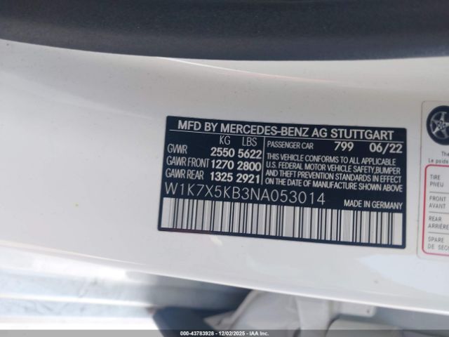 2022 MERCEDES-BENZ AMG GT 43 4-DOOR COUPE W1K7X5KB3NA053014 Photo 8