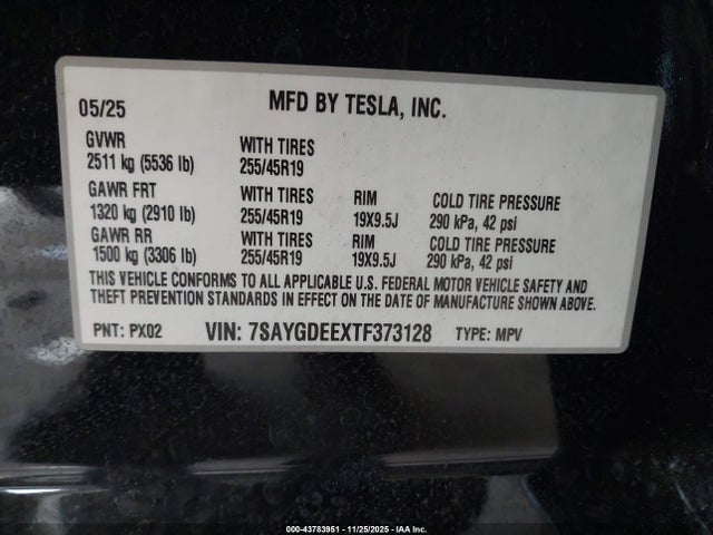 2026 TESLA MODEL Y 7SAYGDEEXTF373128 Photo 8