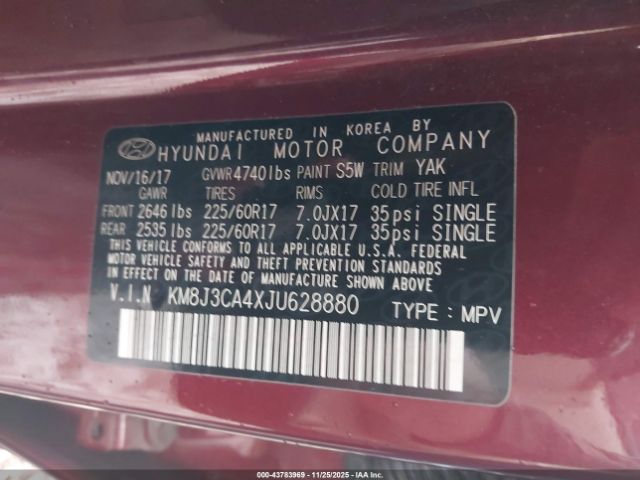 2018 HYUNDAI TUCSON KM8J3CA4XJU628880 Photo 8