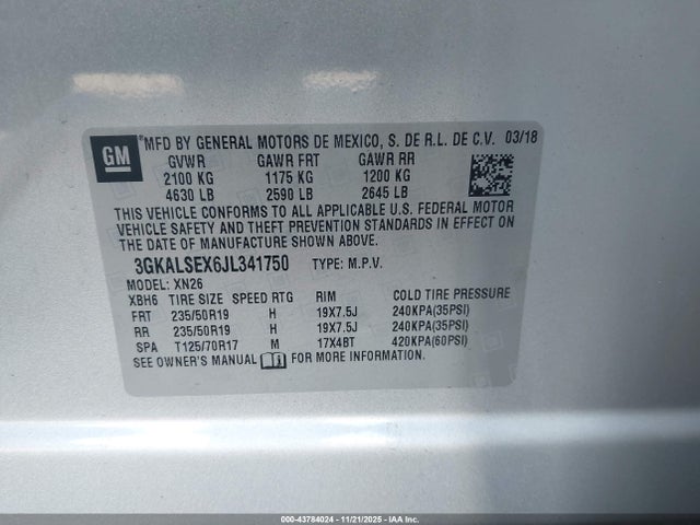 3GKALSEX6JL341750 GMC Terrain Denali