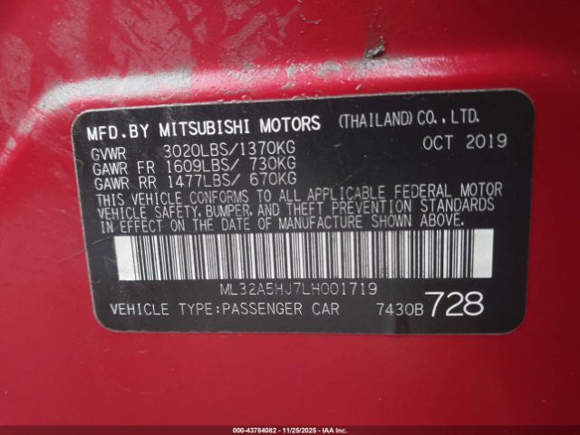 2020 MITSUBISHI MIRAGE ML32A5HJ7LH001719 Photo 8