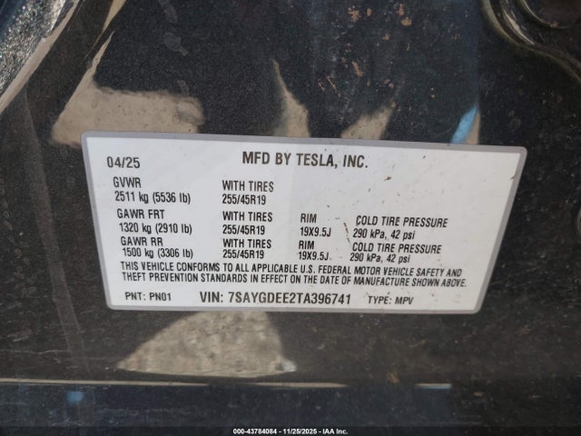 2026 TESLA MODEL Y 7SAYGDEE2TA396741 Photo 8