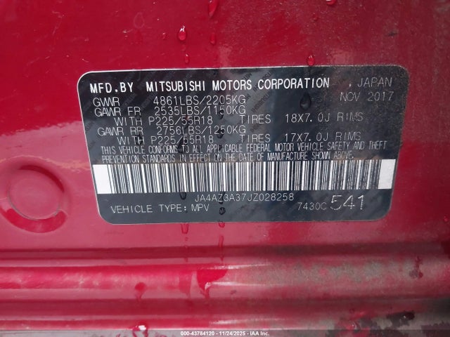 2018 MITSUBISHI OUTLANDER JA4AZ3A37JZ028258 Photo 8