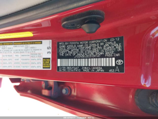 2012 TOYOTA PRIUS V JTDZN3EU2C3109147 Photo 8