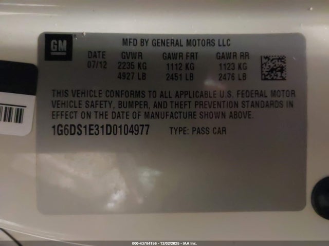2013 CADILLAC CTS 1G6DS1E31D0104977 Photo 8
