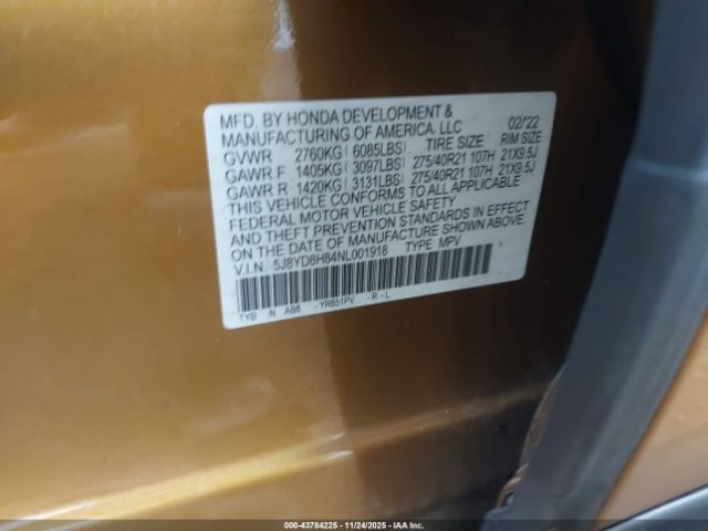 2022 ACURA MDX 5J8YD8H84NL001918 Photo 8