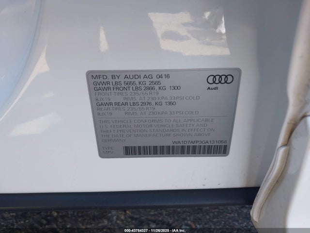 2016 AUDI Q5 WA1D7AFP3GA131056 Photo 8