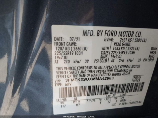 2021 FORD MUSTANG MACH-E 3FMTK3SUXMMA42683 Photo 8