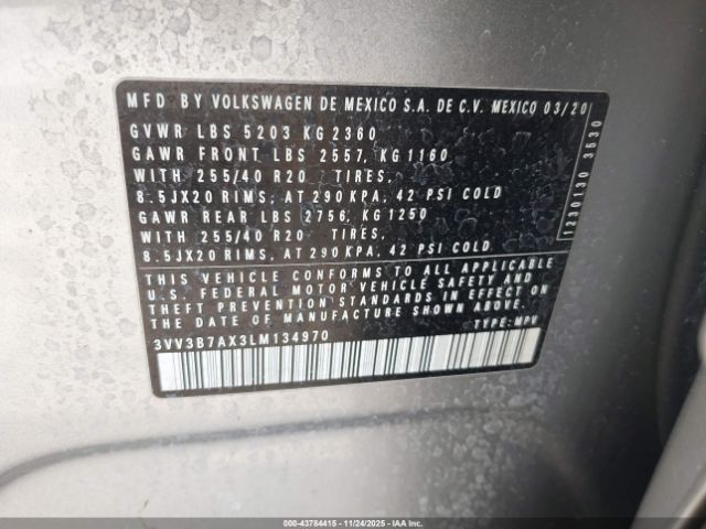 2020 VOLKSWAGEN TIGUAN 3VV3B7AX3LM134970 Photo 8